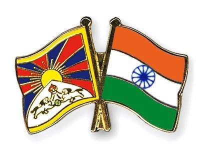 tibet and india flag