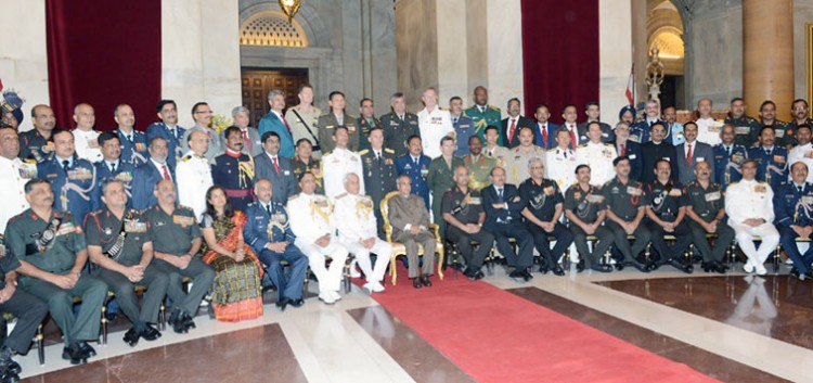pranab mukherjee and members of 53rd ndc course & faculty of national defence college