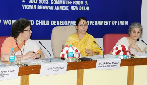 krishna tirath presiding over the first meeting of the national mission steering group of the reconstructed icds
