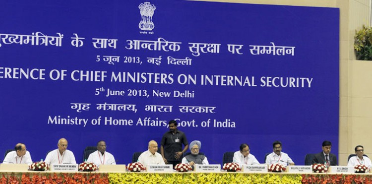 manmohan singh at the inauguration of the chief ministers’ conference on internal security