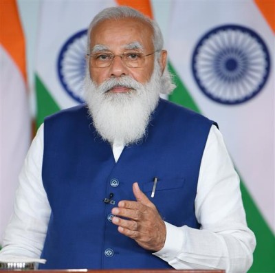 narendra modi delivering the keynote address at the ceraweek 2021