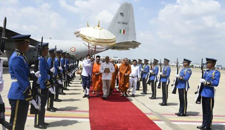 holy relics of lord gautam buddha reach thailand