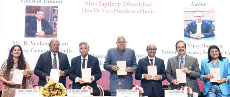vice president releases book of lawyer vijay hansaria