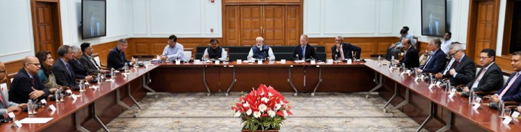 members of usispf calling on the pm narendra modi