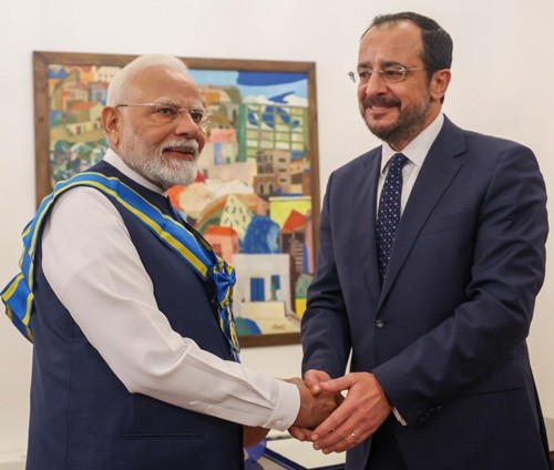 pm narendra modi and president nikos christodoulides