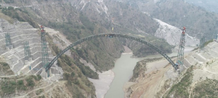 arch construction of chenab railway bridge completed