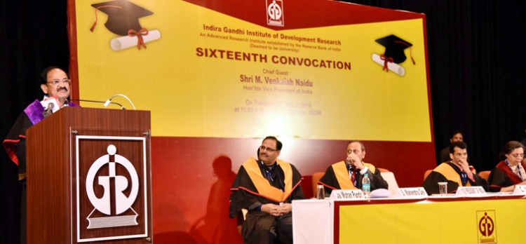 venkaiah naidu addressing the 16th convocation of the indira gandhi institute