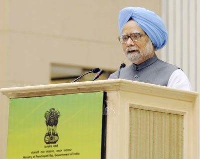 manmohan singh addressing at the national conference to commemorate the national panchayat day 2013