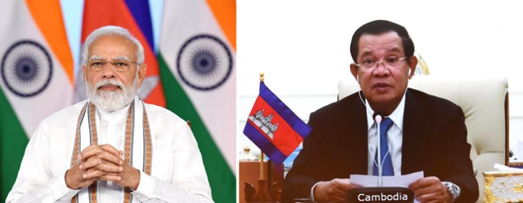 pm in a virtual meeting with the prime minister of cambodia