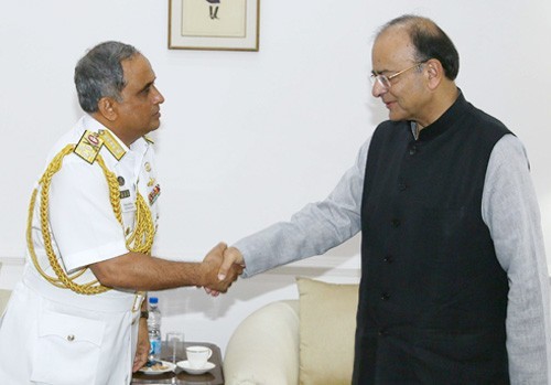 navy chief meets defense minister arun jaitley