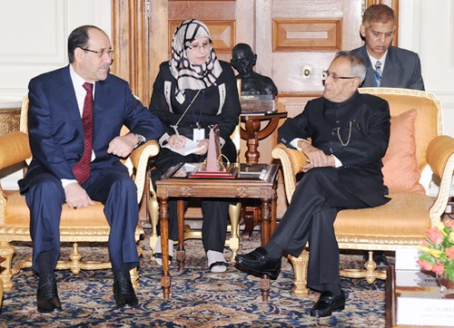 nouri kamil al-maliki and pranab mukherjee