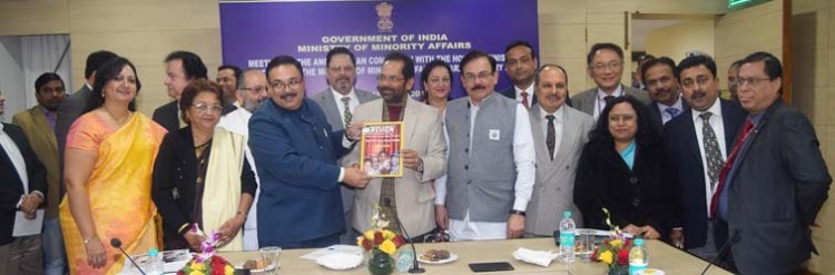 mukhtar abbas naqvi addressing the anglo indian community