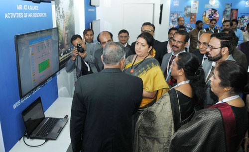 smriti irani visiting after inaugurating the 24th international conference & exhibition