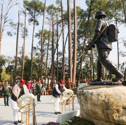 defence minister dedicated 'shaurya sthal' and paid tributes to the fallen soldiers