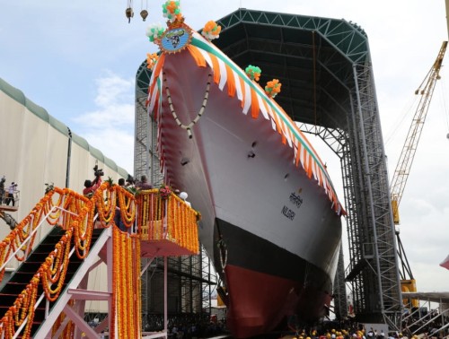 defense minister launched the first warship ins nilgiri