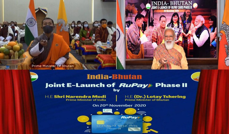 pm narendra modi and pm of bhutan jointly launches the rupay card