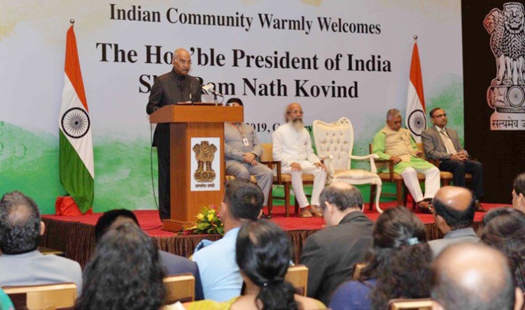 president addresses the indian community