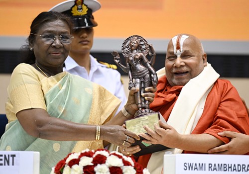 scholar jagadguru rambhadracharya honored with jnanpith