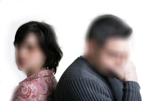 wife and husband in tension