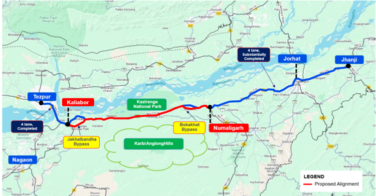 four-lane route for kaziranga national park approved