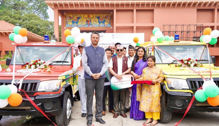 india gifted forty ambulances to nepal