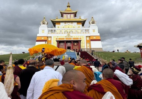 devotees flock to see the sacred relics of buddha