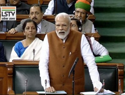 pm modi speaking in the lok sabha