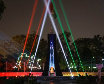 laser light and sound show at the smritika war memorial