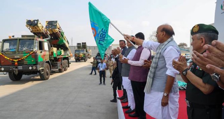 the 'suryastra' rocket launch system was flagged off.