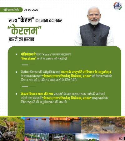 proposal to rename kerala as 'keralaam' approved