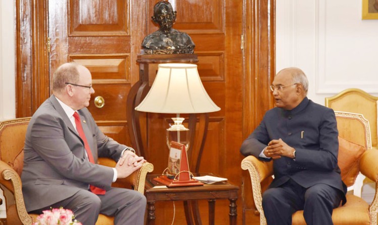monaco prince albert ii meeting the president ramnath kovind