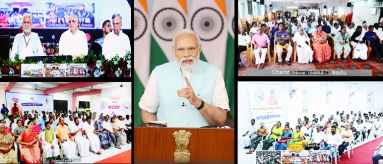 pm narendra modi addresses the closing ceremony of the saurashtra tamil sangamam