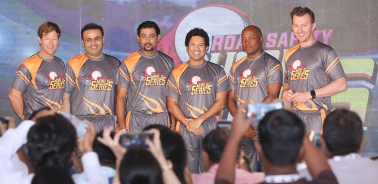 cricket players road safety world series