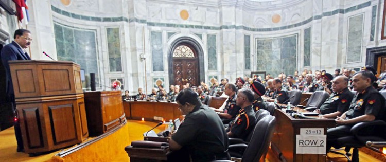 dr. subhash ramrao bhamre addressing the army commanders' conference