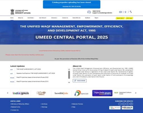 digital management of waqf properties on the 'ummeed' central portal