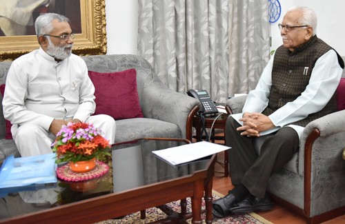 up state election commissioner manoj kumar and governor ram naik