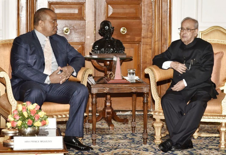 king of swaziland and president pranab mukherjee