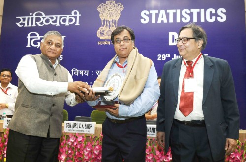 v.k. singh presented the national statistics awards