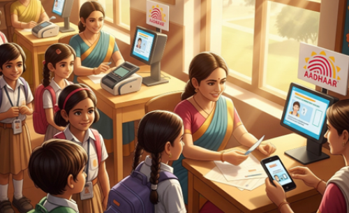 aadhaar biometric update for children is mandatory (file photo)