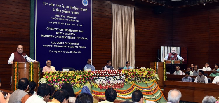 amit shah addressing members of parliament
