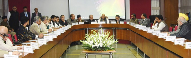 meeting with the home minister political parties in delhi