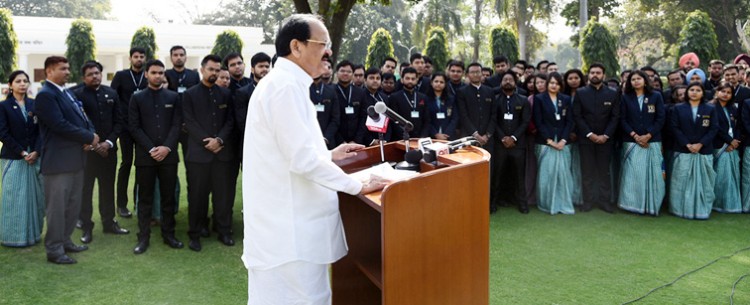 venkaiah naidu addressing the officer trainees of the indian revenue service