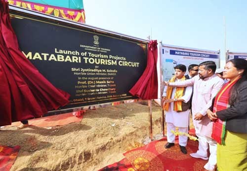 foundation stone for the matabari tourism circuit was laid in tripura