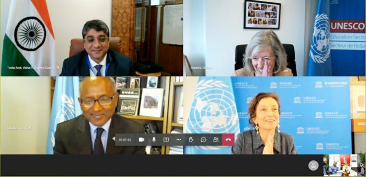 education minister ramesh pokhriyal 'nishank' meeting with dg unesco to discuss the nep