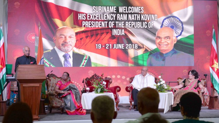 ramnath kovind addressing at suriname