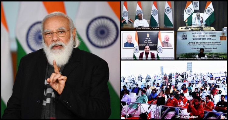pm laid foundation stone of iim sambalpur campus