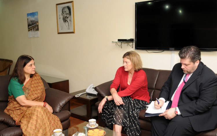 kathleen stephens meets maneka gandhi