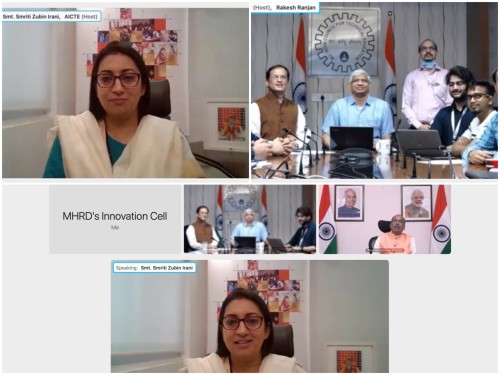 smriti z irani inaugurated toycathon grand finale along with  sanjay dhotre