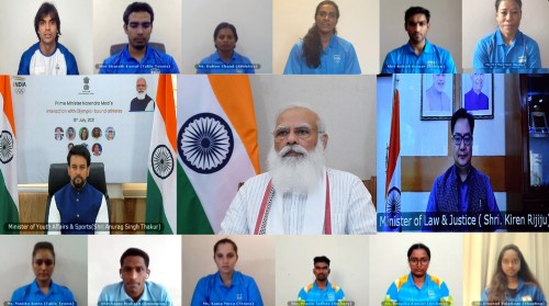 pm interacts with indian athletes selected for olympics