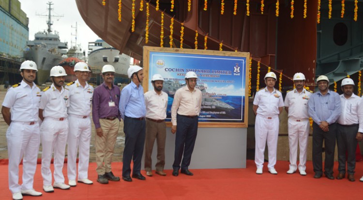 submarine destroyer ship construction work begins